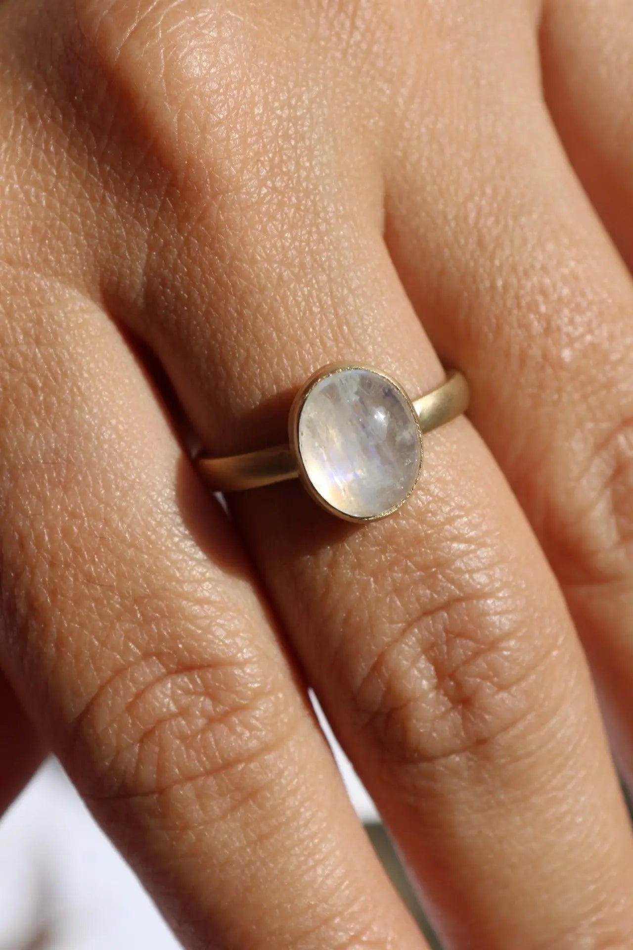 Moonstone Solid Gold Ring ORI ORI Jewelry