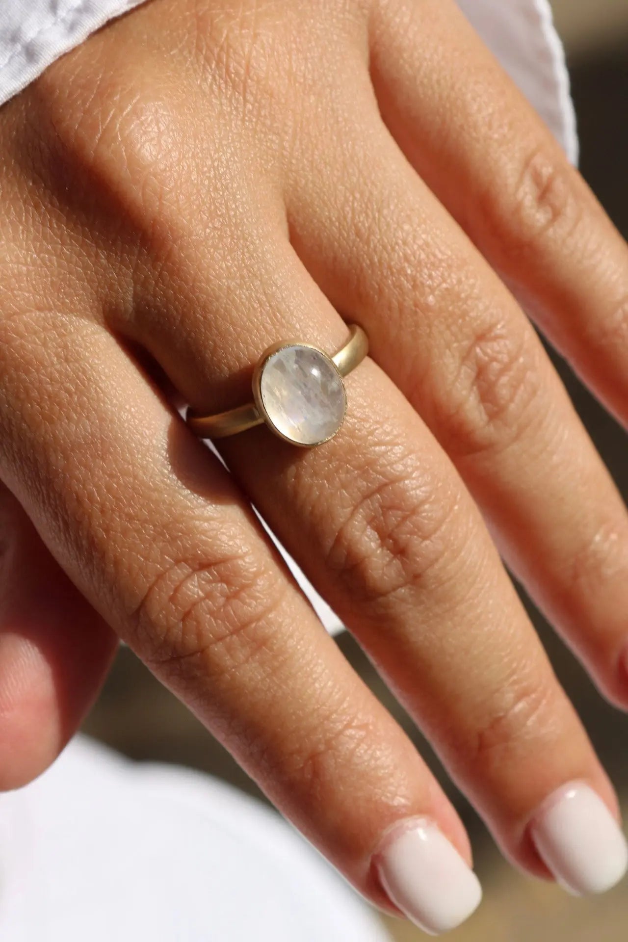 Moonstone Solid Gold Ring ORI ORI Jewelry