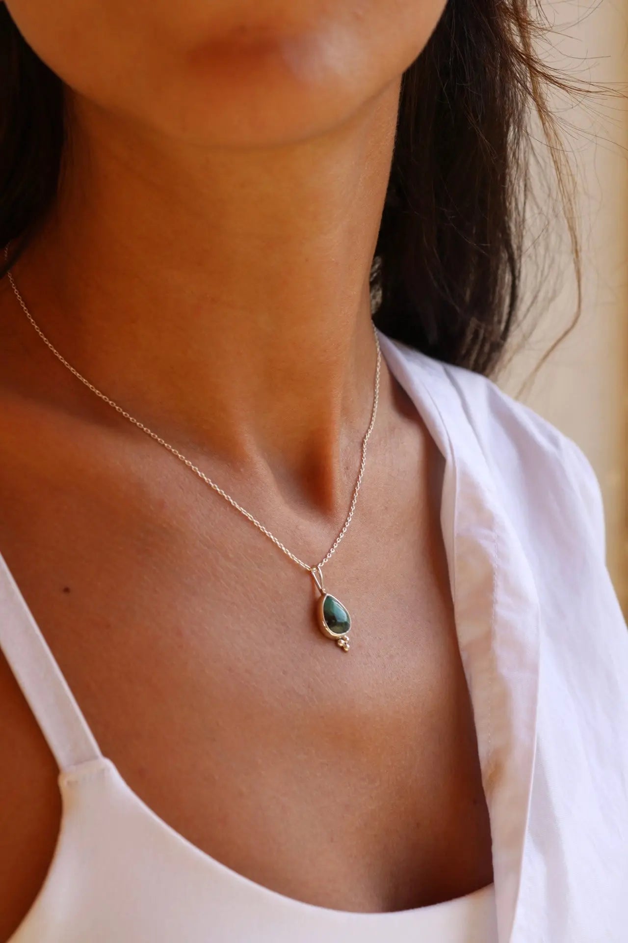 Emerald Silver Pendant Balls ORI ORI Jewelry