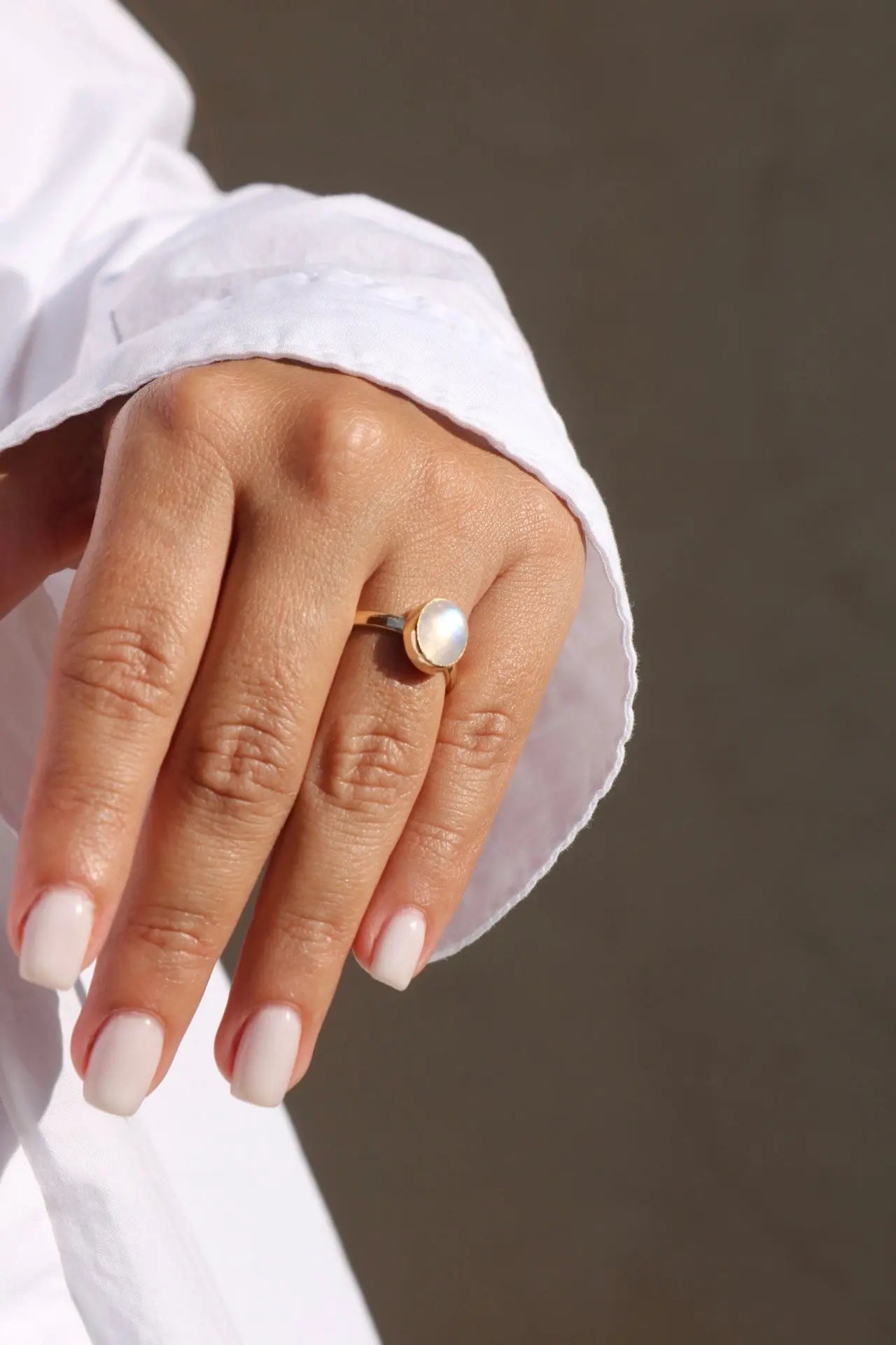 Moonstone Solid Gold Ring (6.5) ORI ORI Jewelry