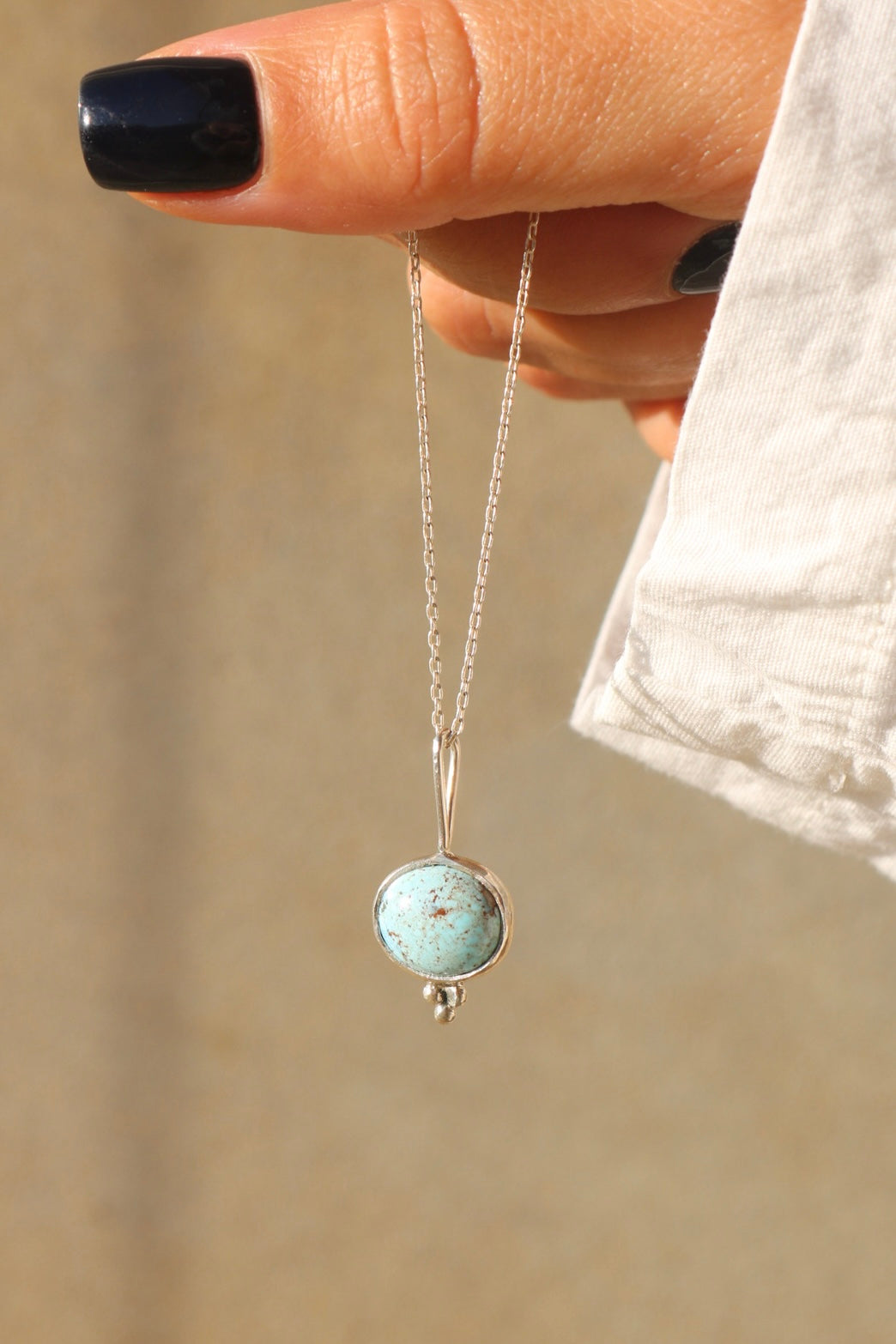 Kazakh Turquoise Silver Pendant