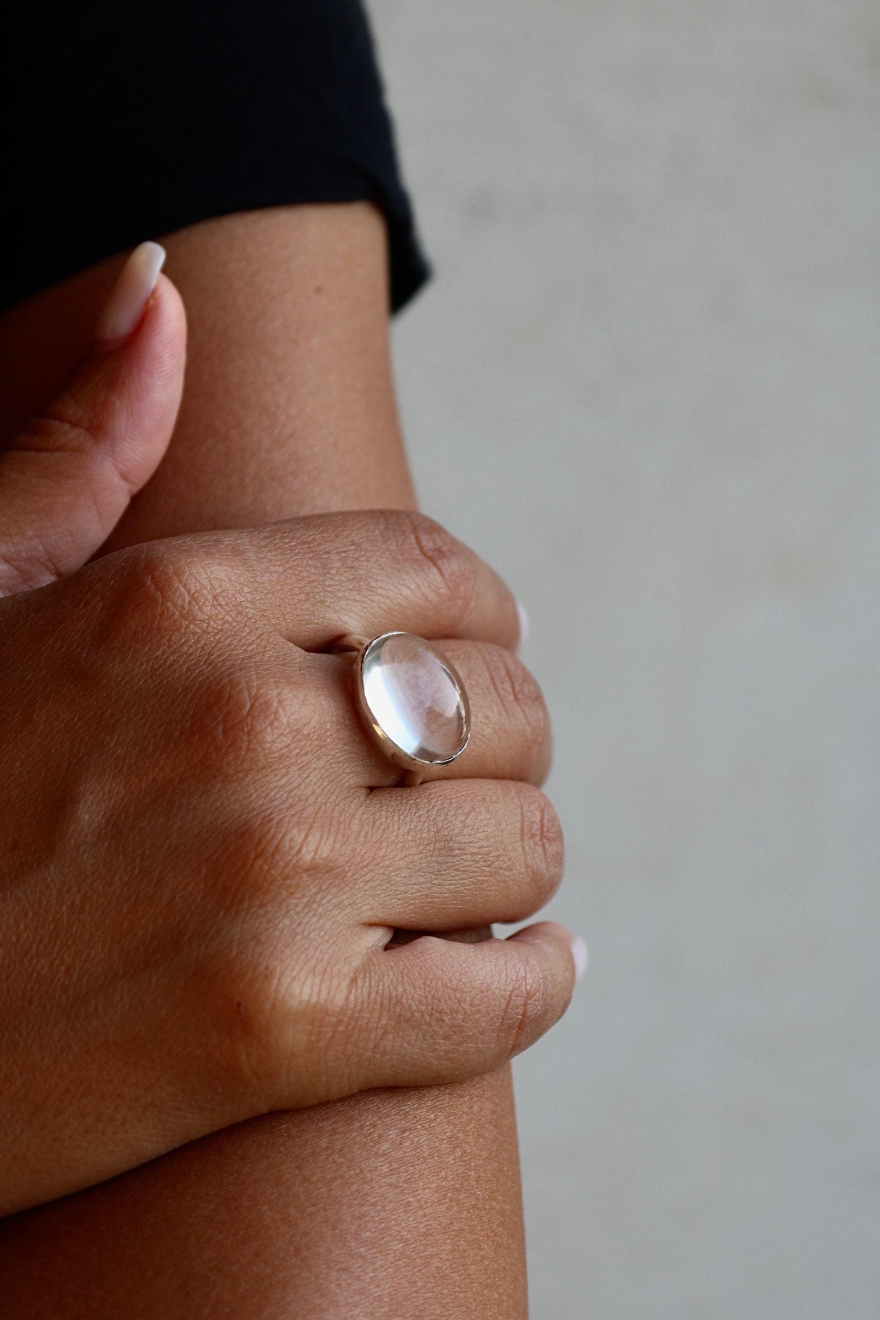 Crystal Quartz Silver Ring
