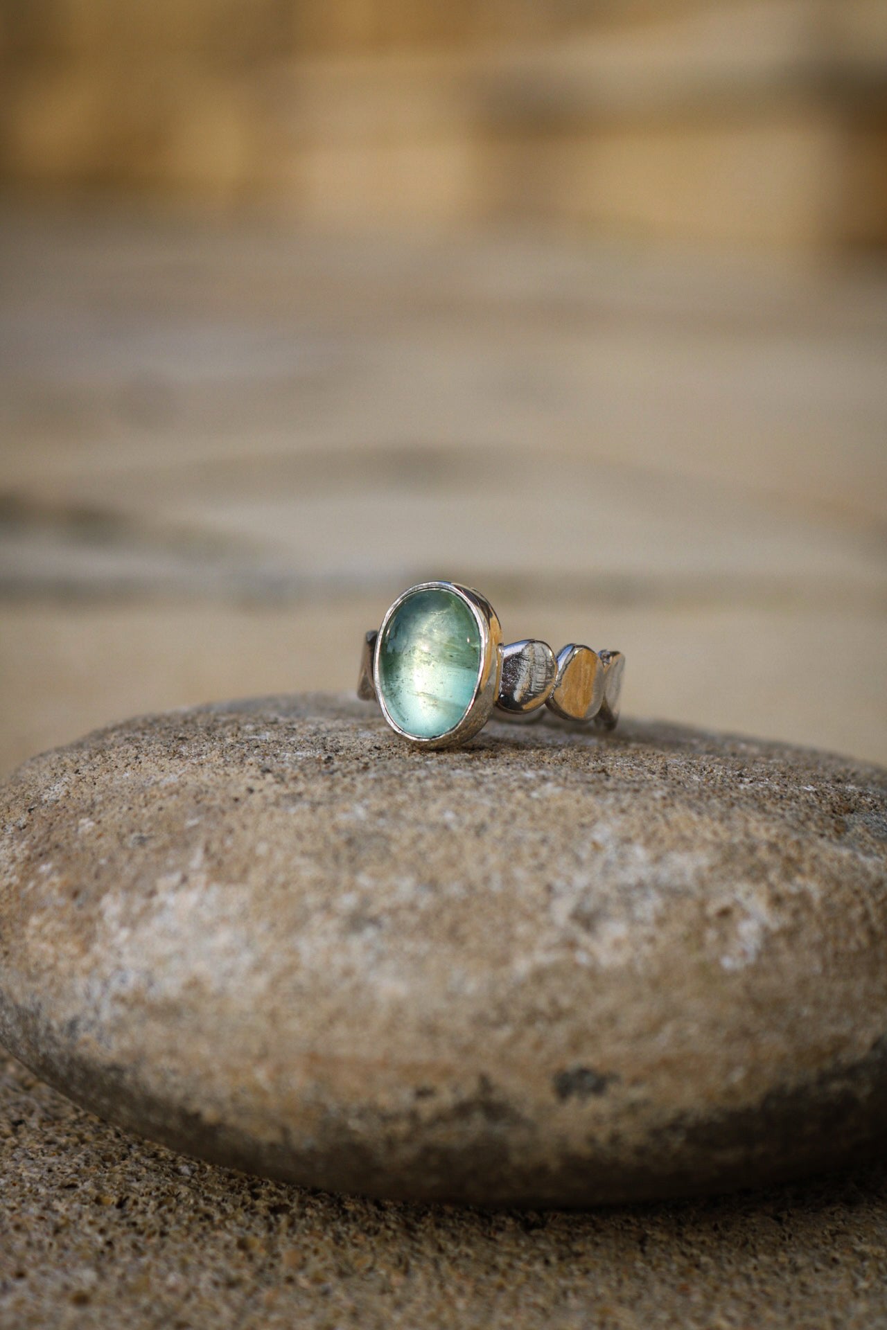 Aquamarine silver ring
