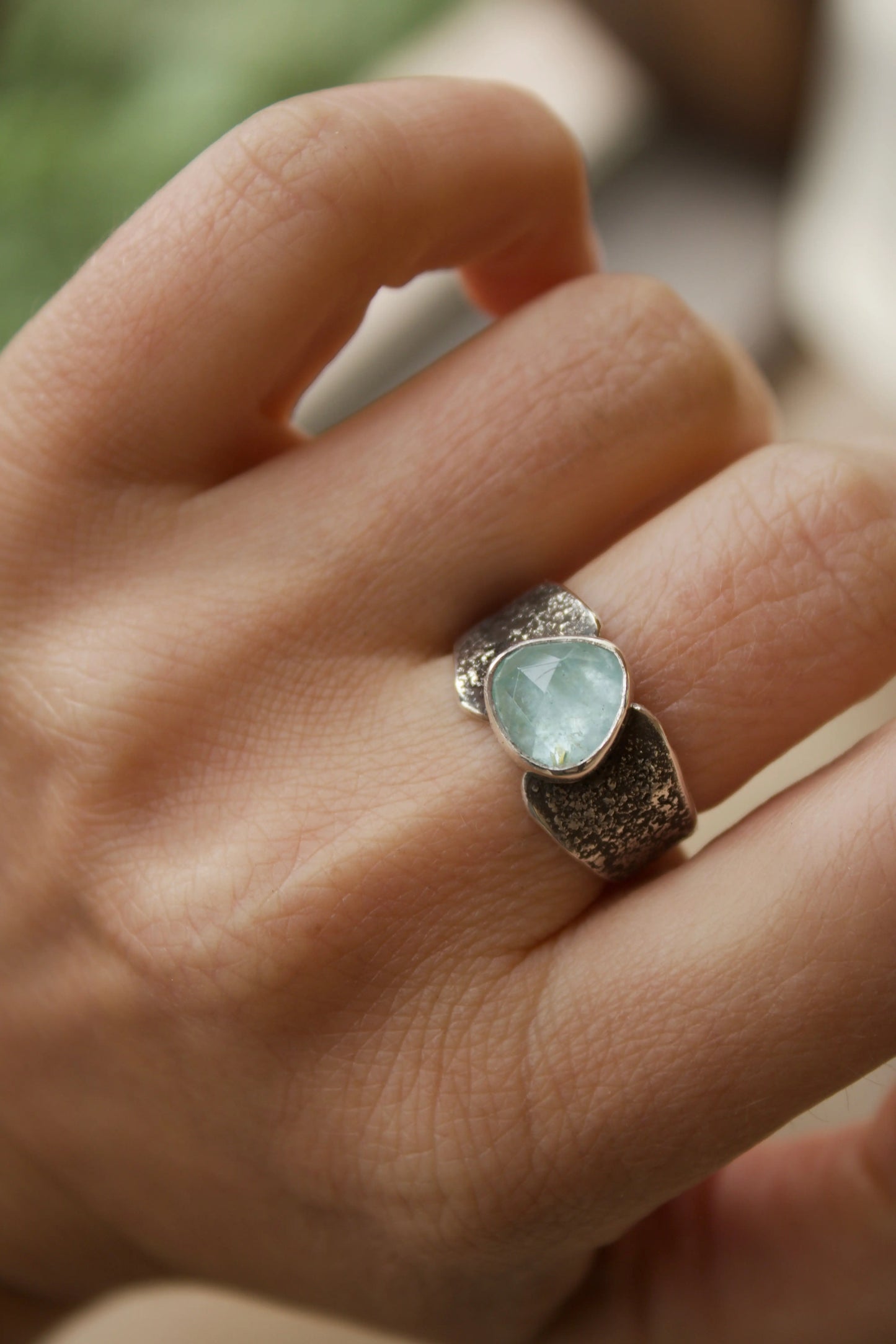 Aquamarine silver ring ORI Jewelry ORI Jewelry