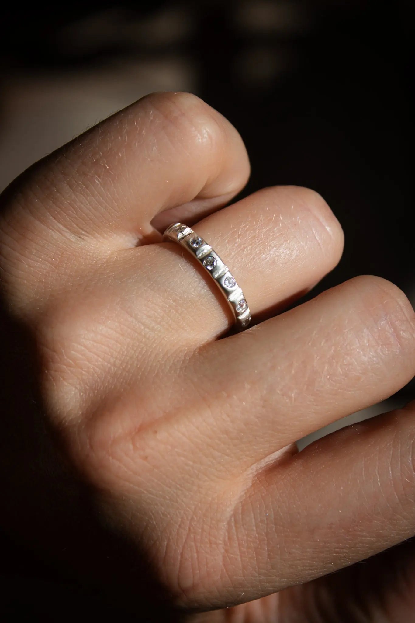 Silver ring with Moissanites ORI Jewelry ORI Jewelry