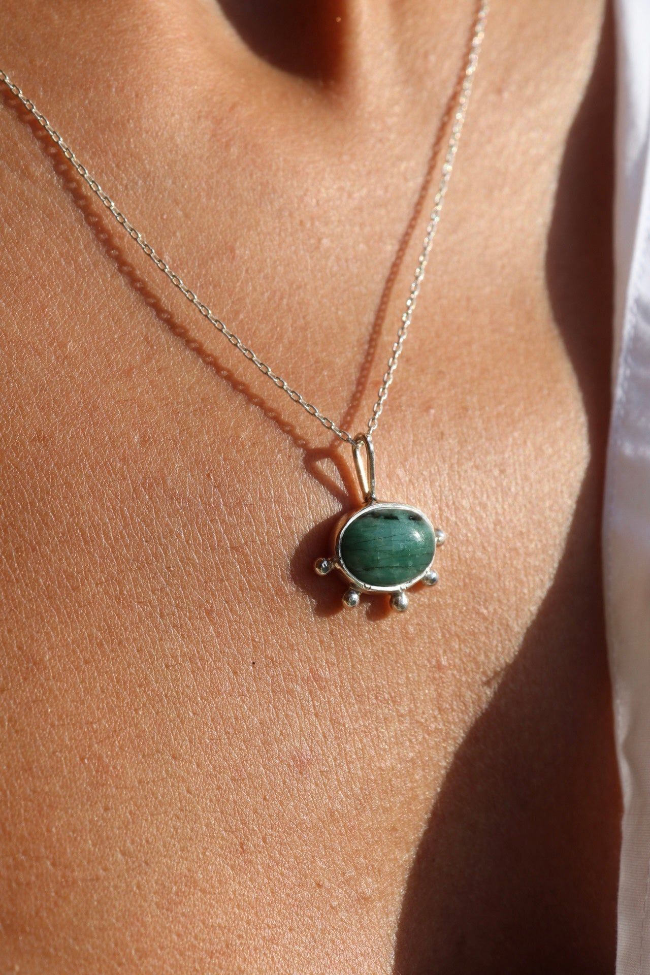 Emerald Silver Pendant Balls