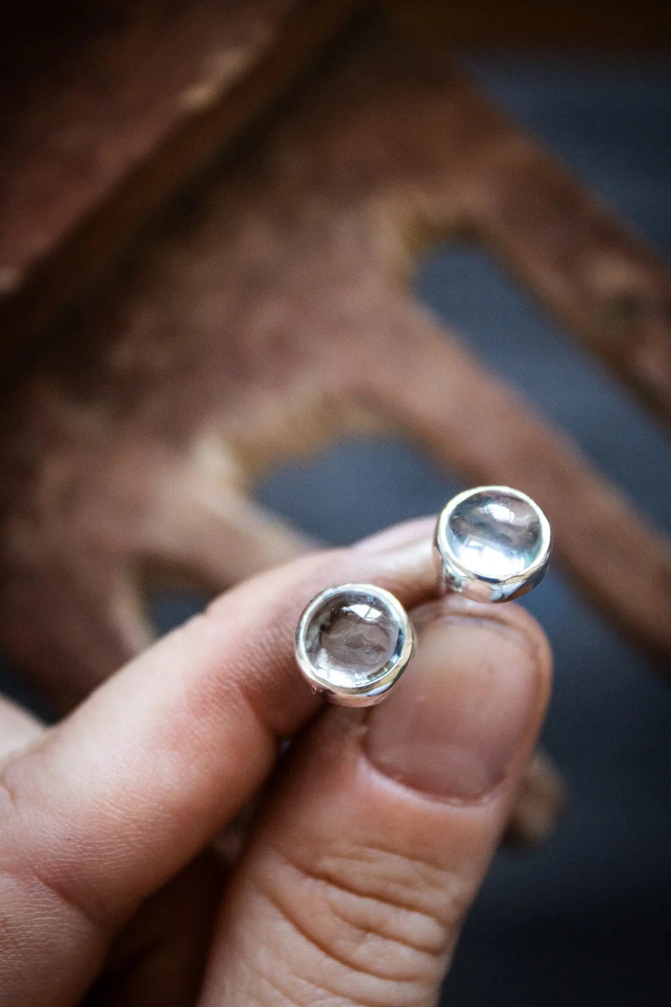 Blue Topaz Stud earrings ORI Jewelry ORI Jewelry