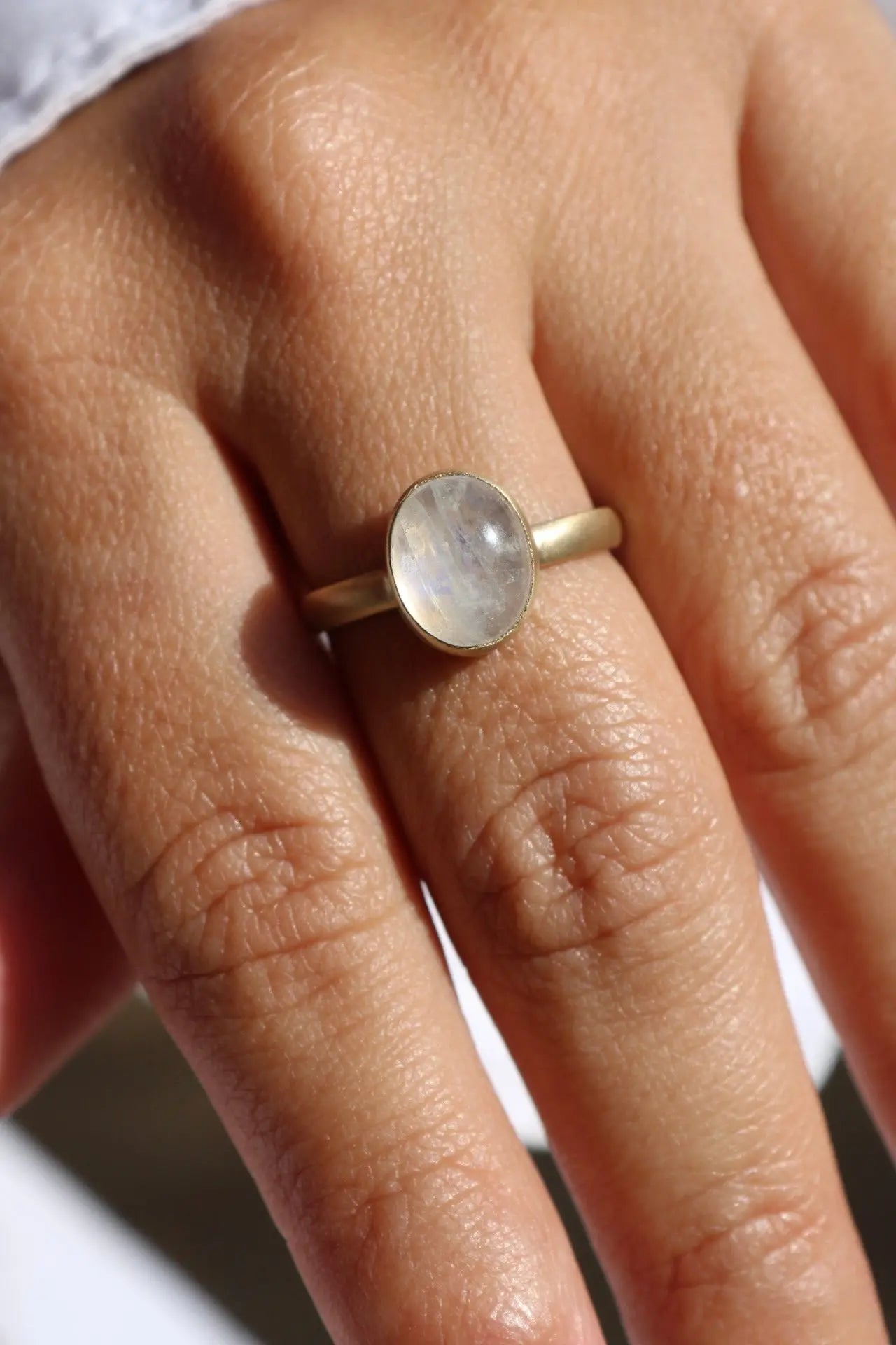 Moonstone Solid Gold Ring ORI ORI Jewelry