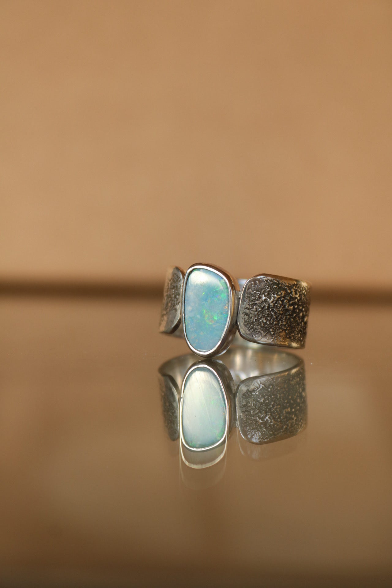 Australian Opal Silver Ring