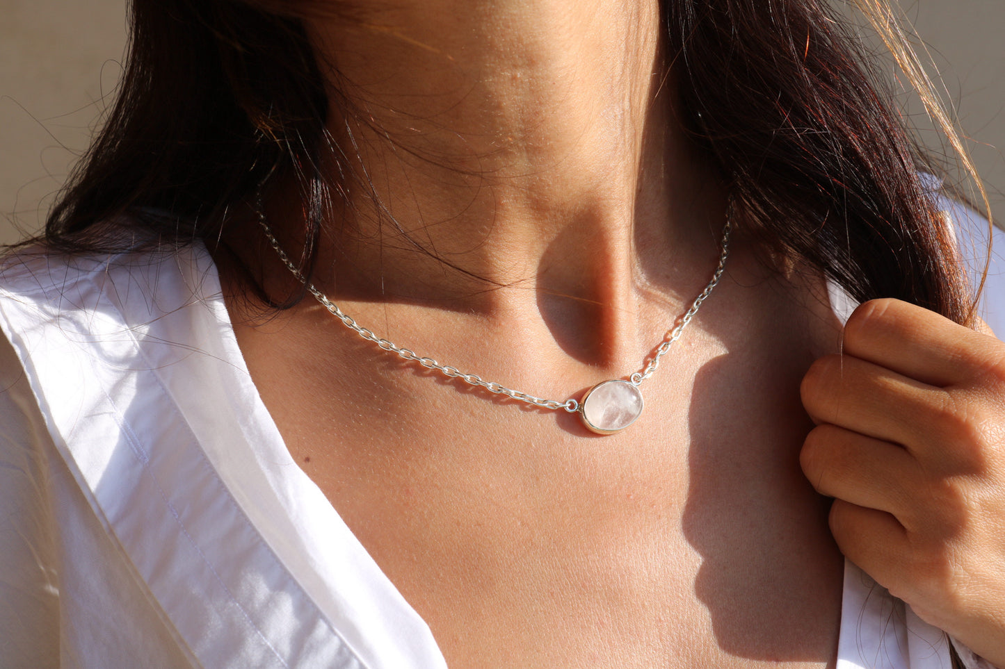 Crystal Quartz Silver Pendant