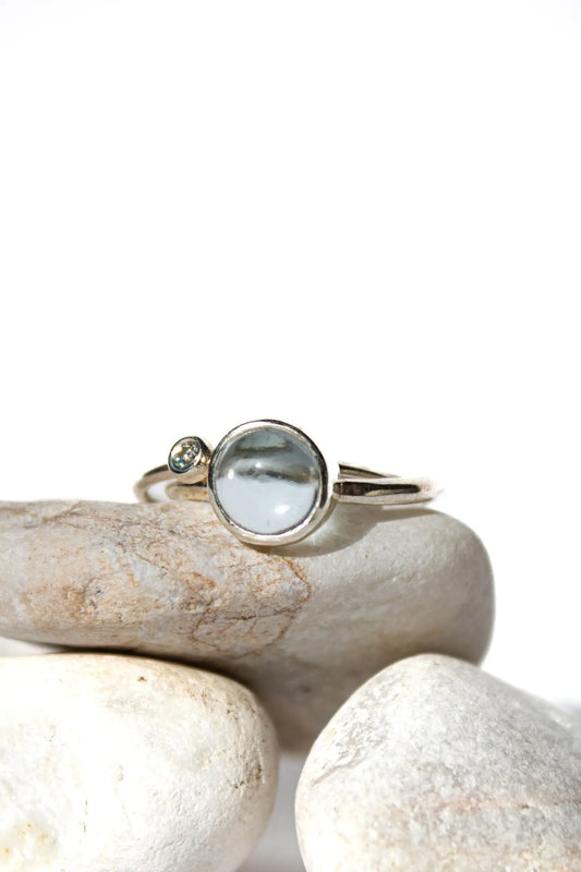 Topaz & Moissanite Double Band Ring ORI Jewelry ORI Jewelry