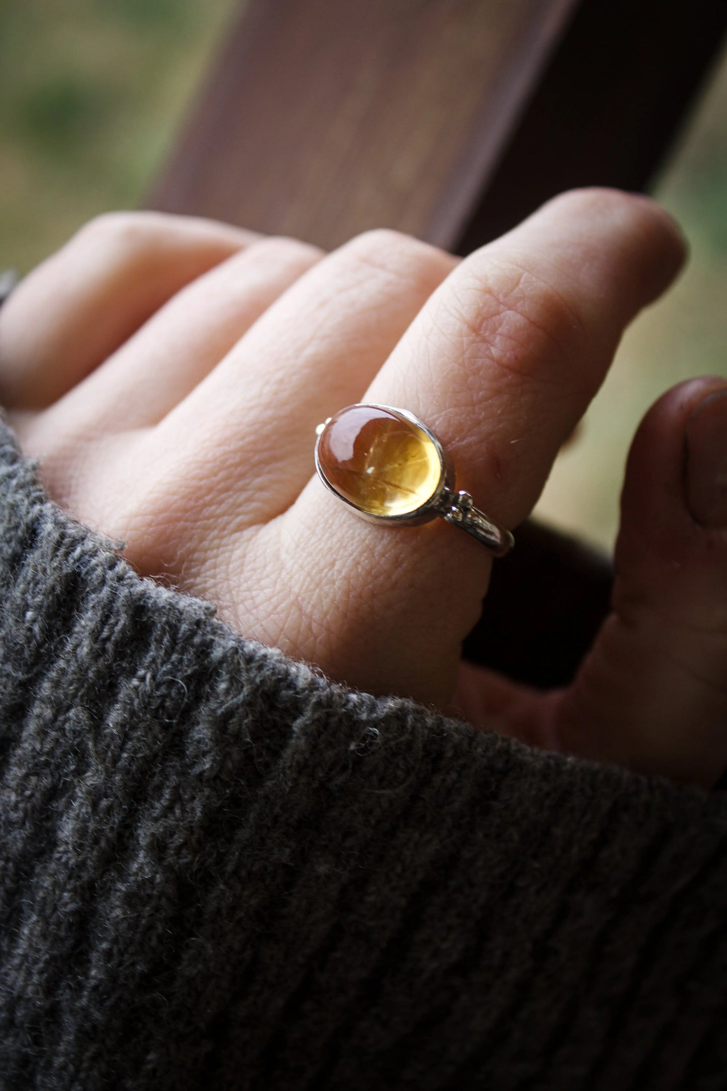 Citrine Boho Silver ring (8,5) - ORI Jewelry