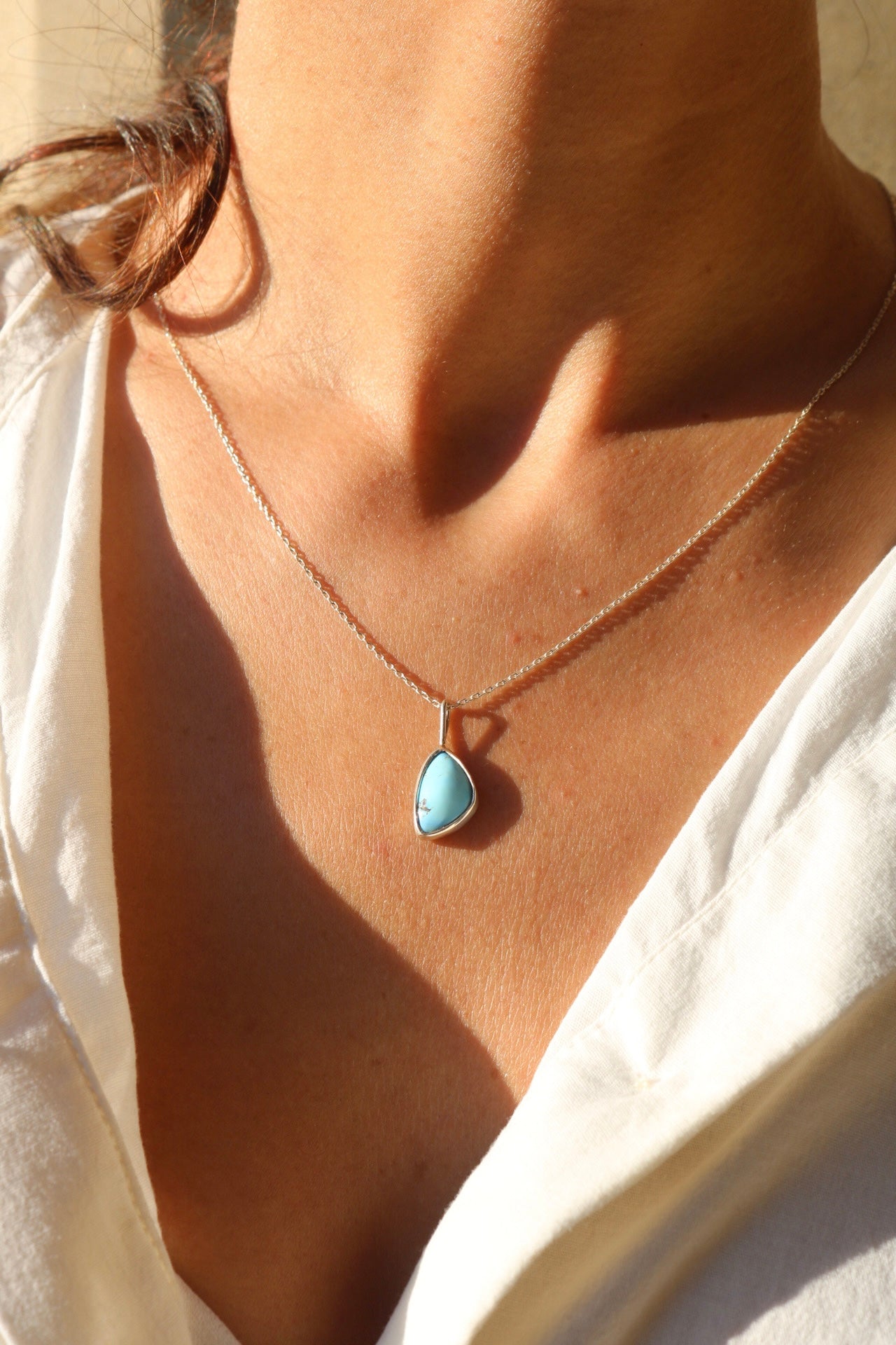 Kazakh Turquoise Silver Pendant