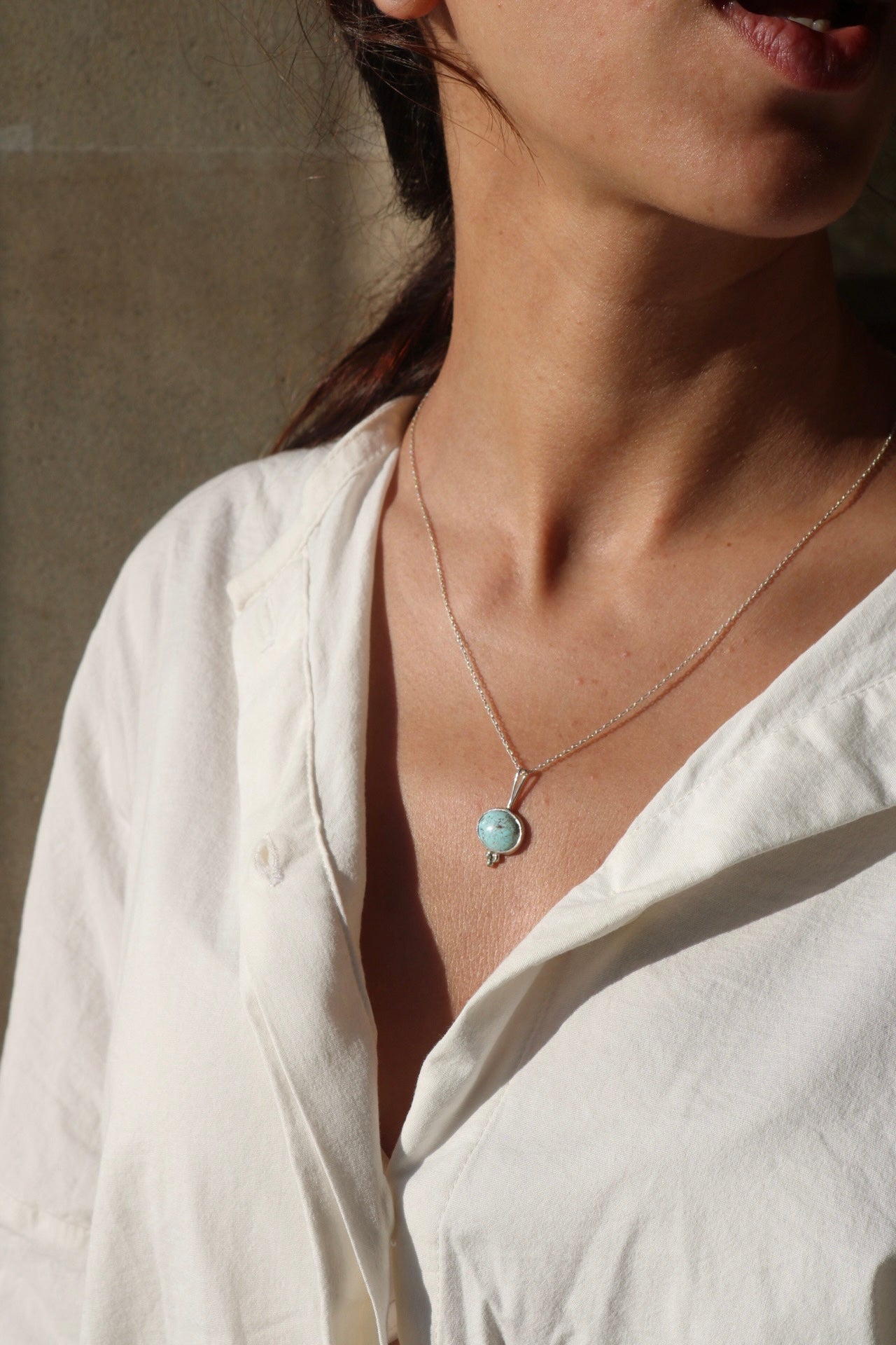 Kazakh Turquoise Silver Pendant