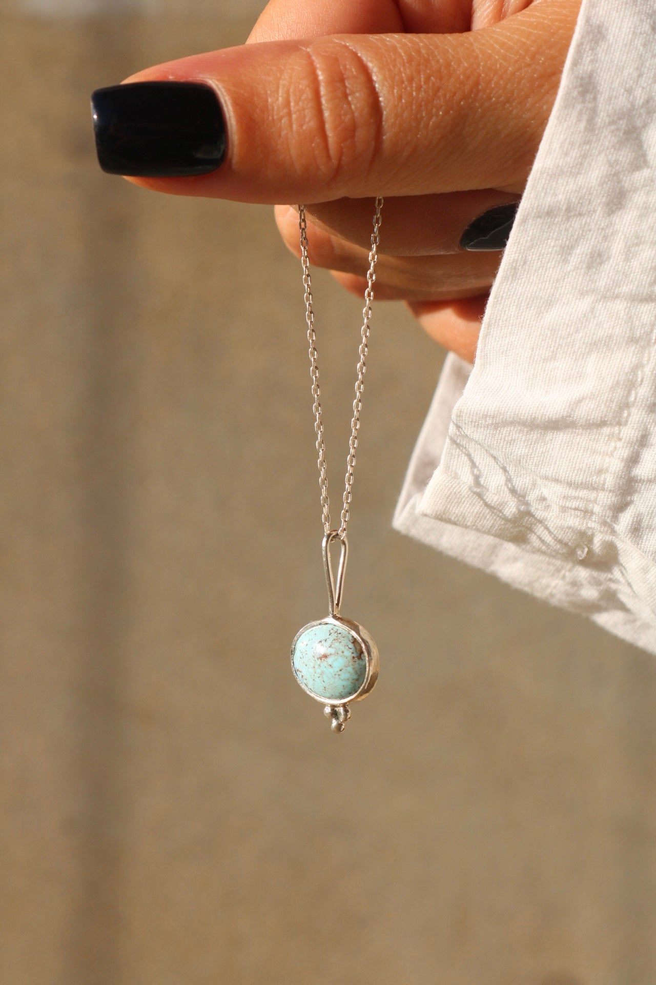 Kazakh Turquoise Silver Pendant