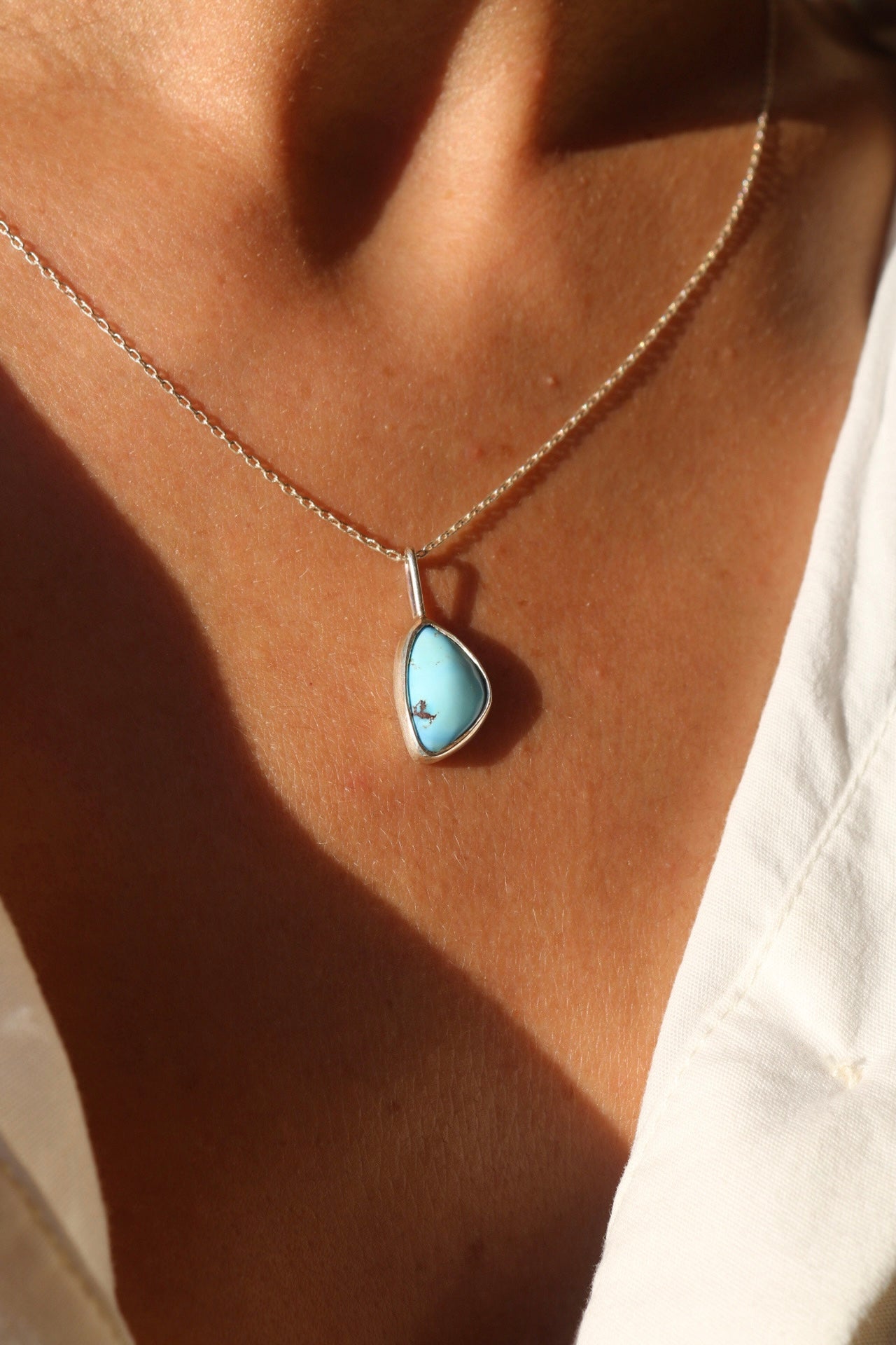 Kazakh Turquoise Silver Pendant