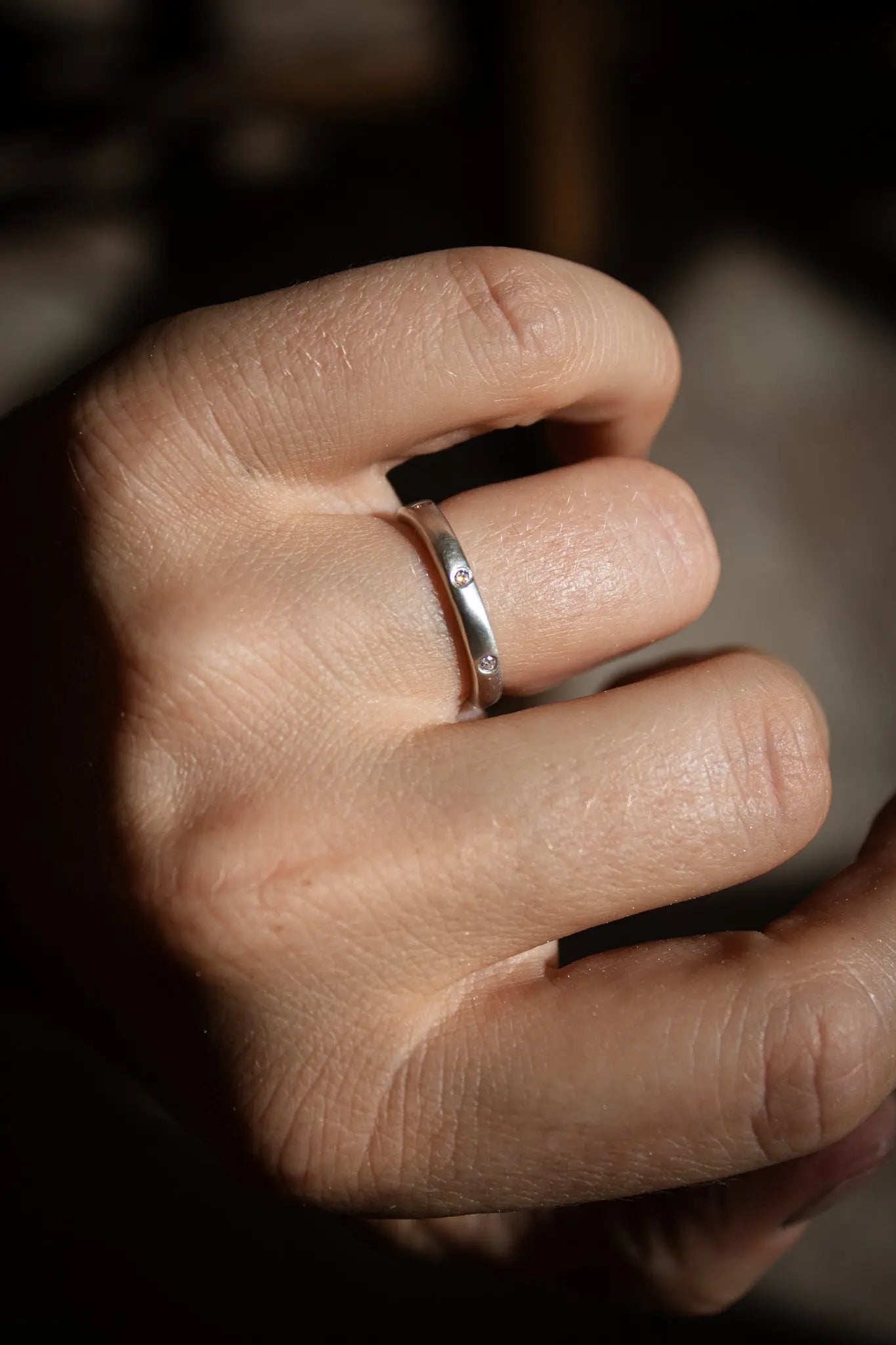 Silver Ring with Moissanites ORI Jewelry ORI Jewelry