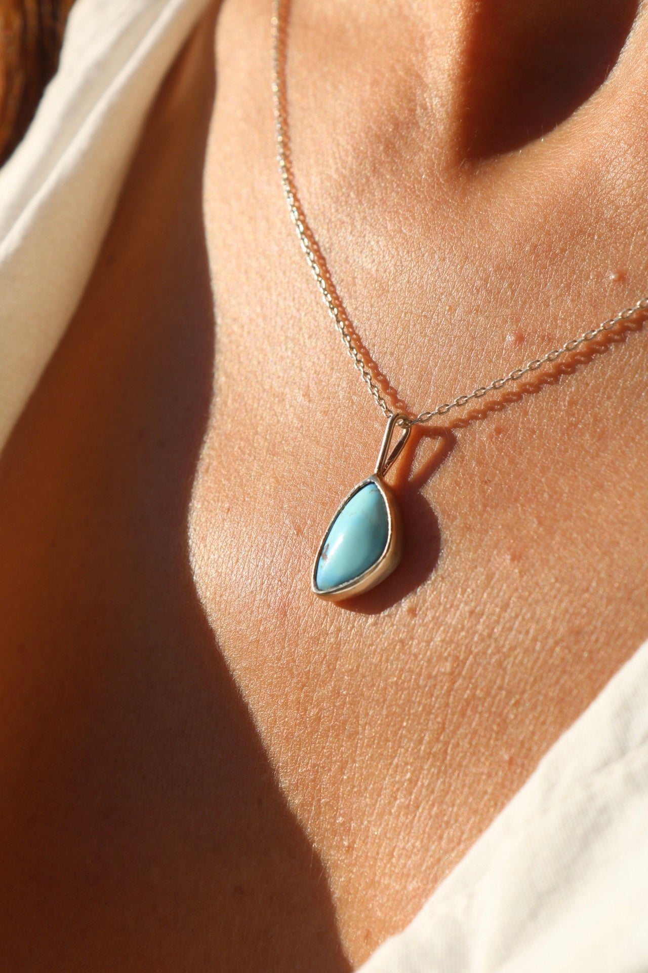 Kazakh Turquoise Silver Pendant