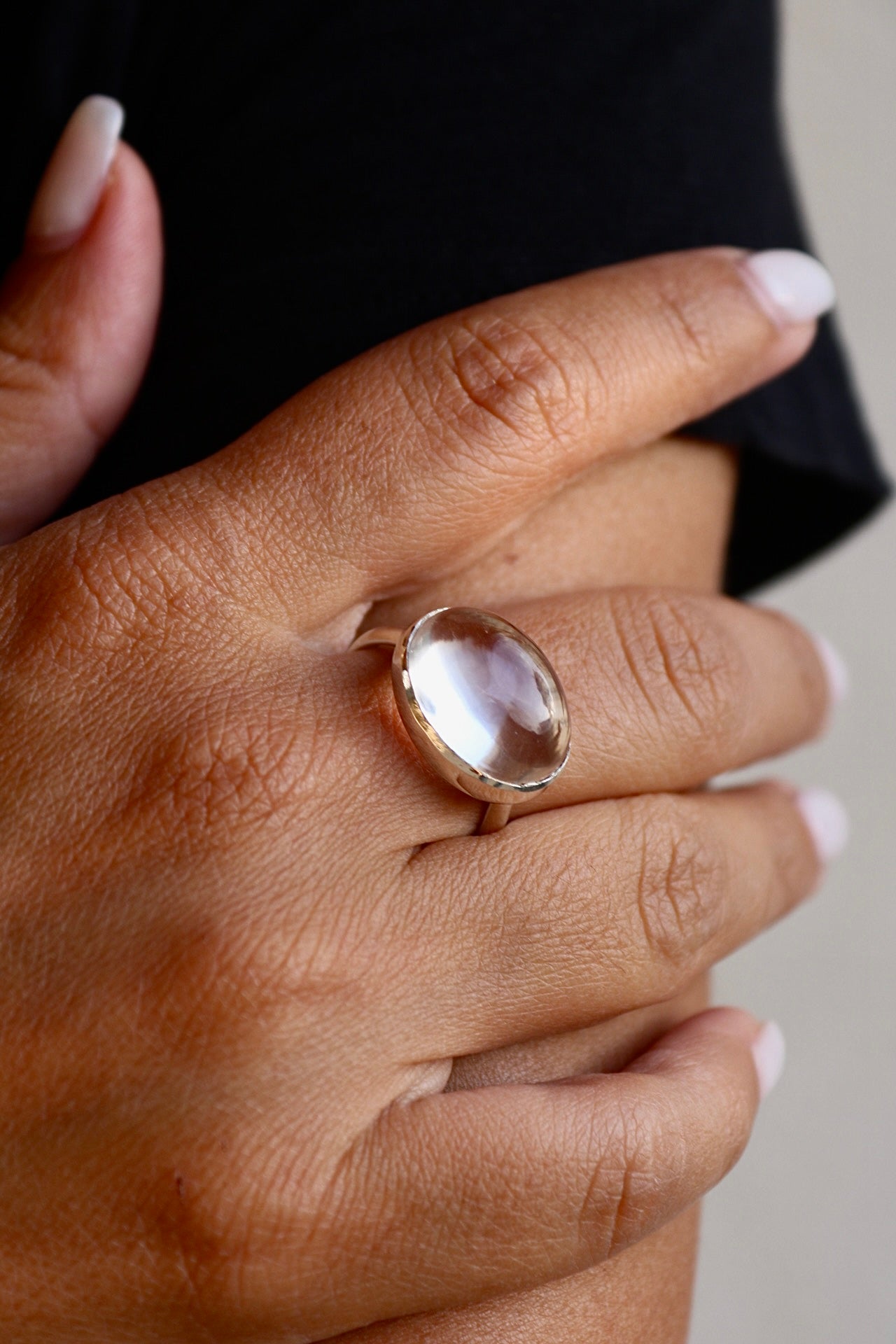 Crystal Quartz Silver Ring