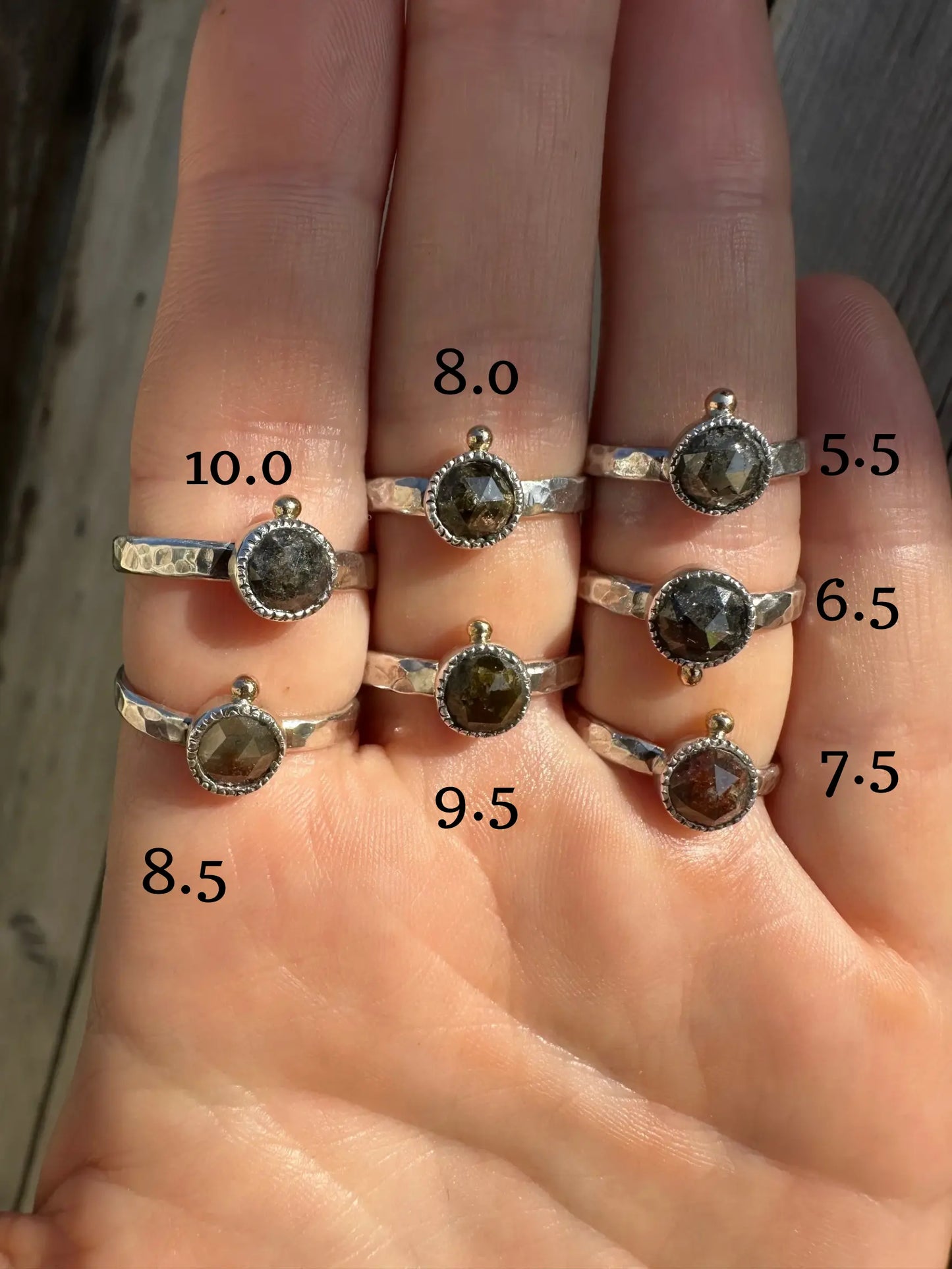 Salt & Pepper Diamond rings Silver with 14k Gold accents (5.5-10.0) ORI Jewelry ORI Jewelry