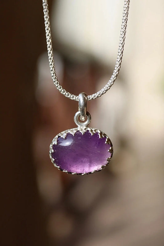 Silver Pendant with Amethyst - ORI Jewelry