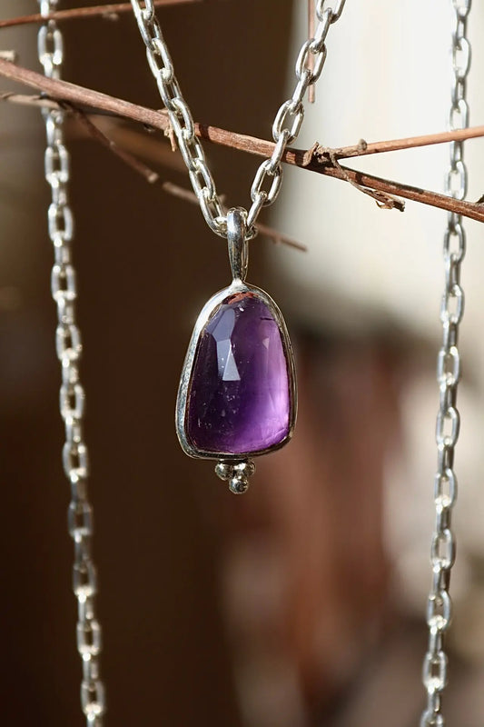 Silver Pendant with Amethyst - ORI Jewelry