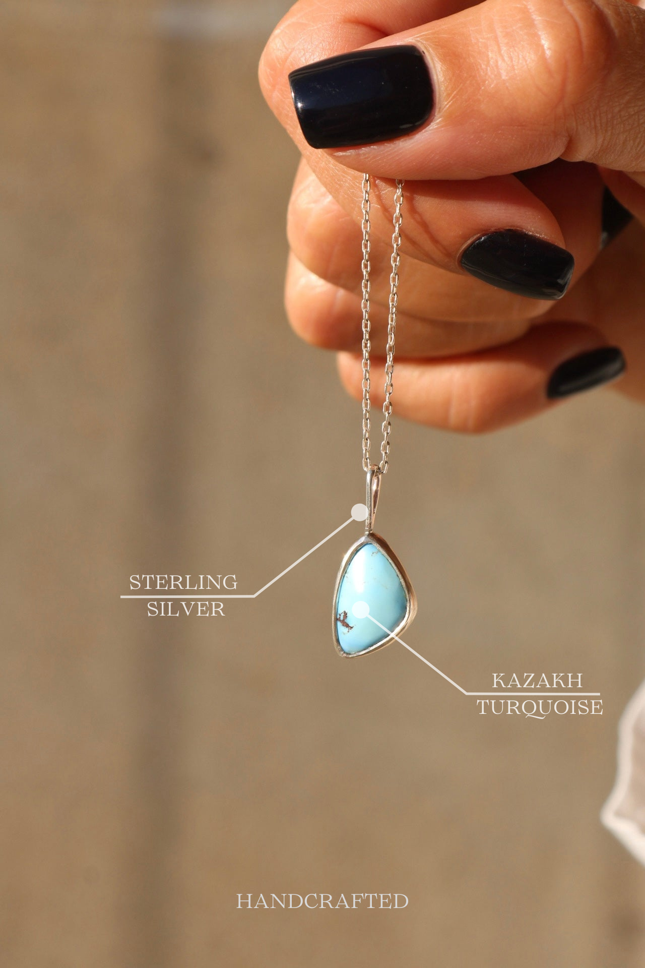 Kazakh Turquoise Silver Pendant