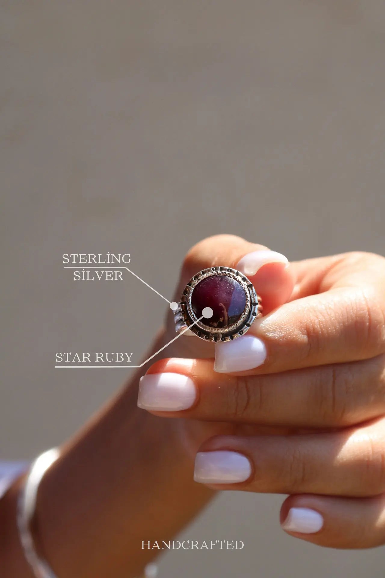 Star Ruby Silver Ring - ORI Jewelry
