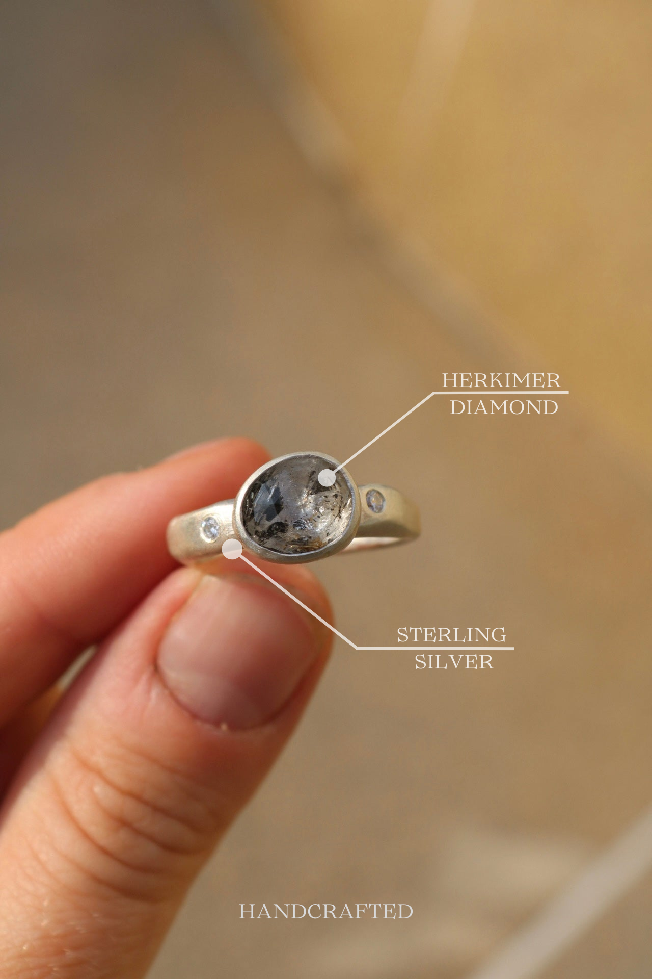 Herkimer Diamond Silver Ring