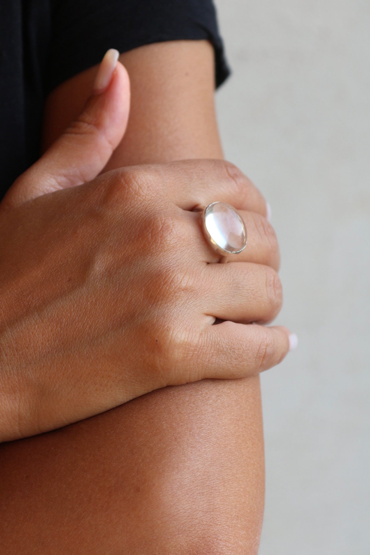 Crystal Quartz Silver Ring