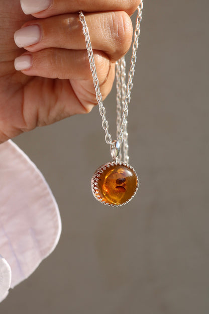 Baltic Amber Silver Pendant