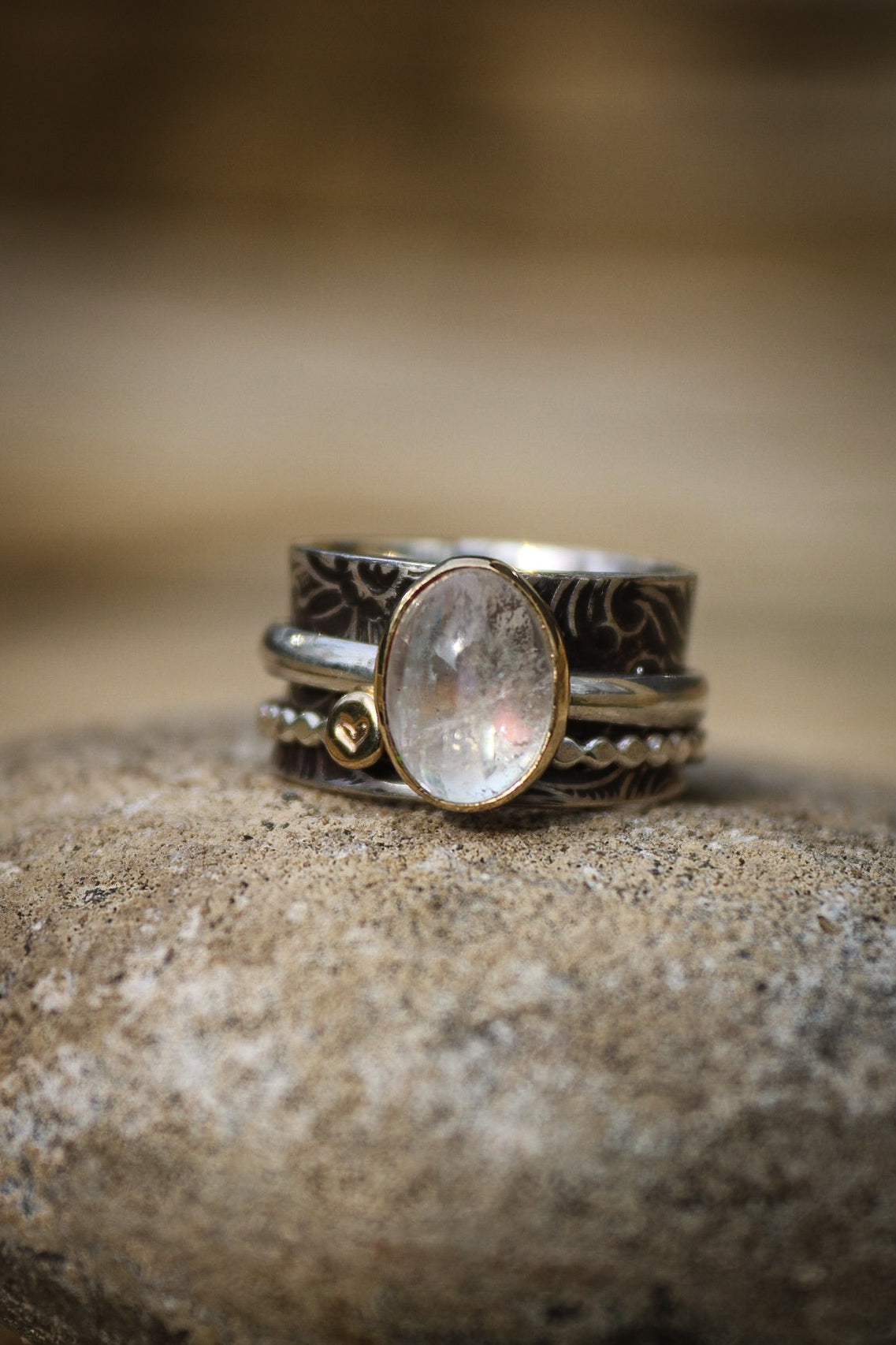 Moonstone Spinner Ring (6.75)