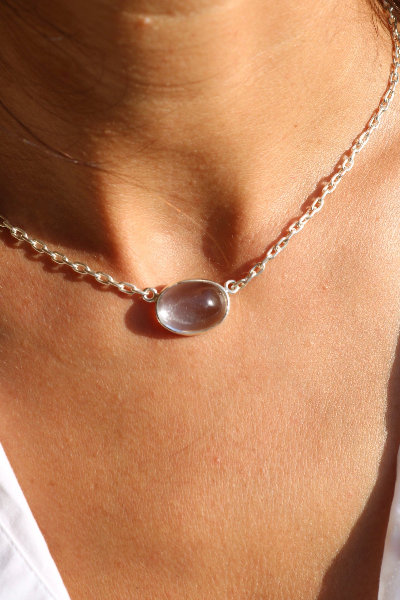 Crystal Quartz Silver Pendant