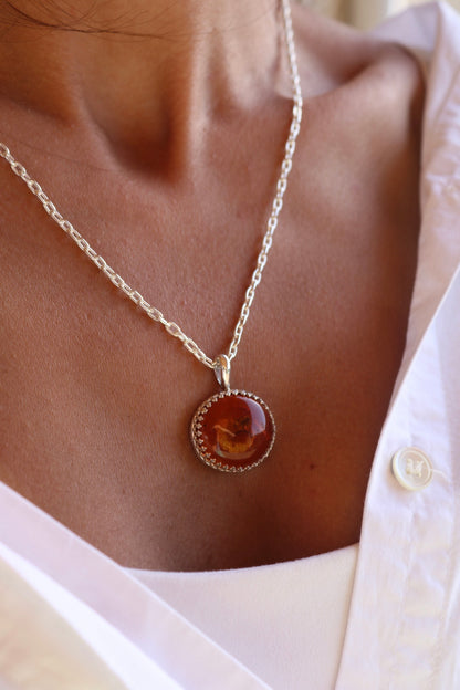 Baltic Amber Silver Pendant