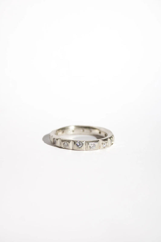 Silver ring with Moissanites ORI Jewelry ORI Jewelry