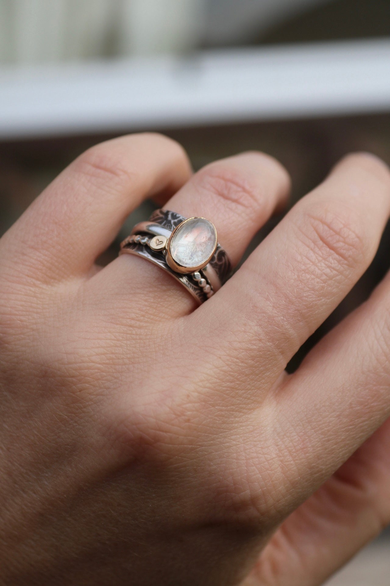 Moonstone Spinner Ring (6.75)