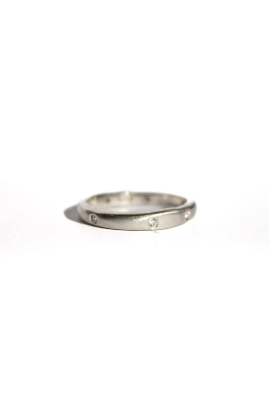 Silver Ring with Moissanites ORI Jewelry ORI Jewelry