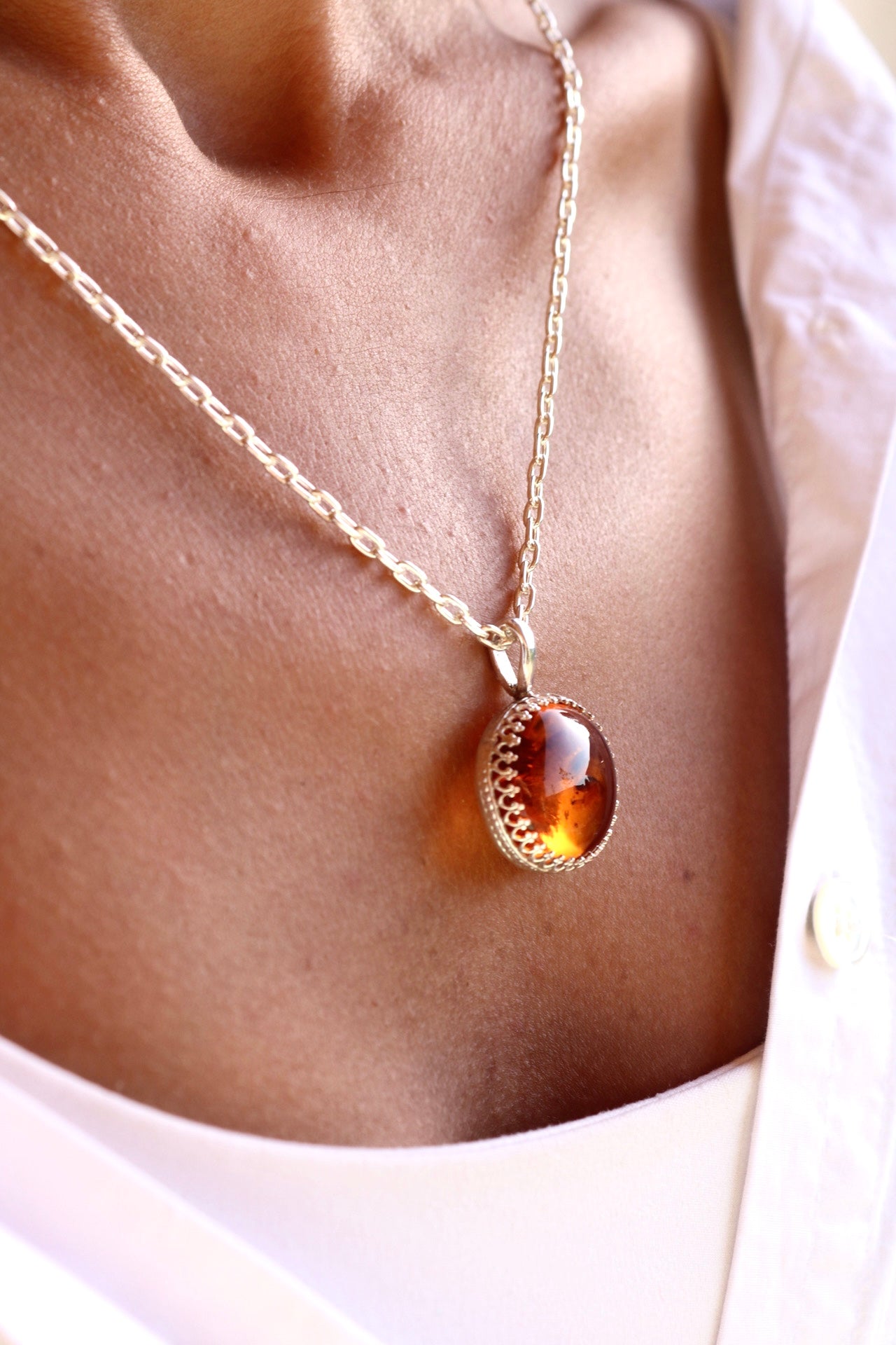 Baltic Amber Silver Pendant