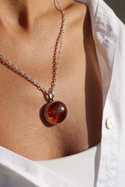 Baltic Amber Silver Pendant