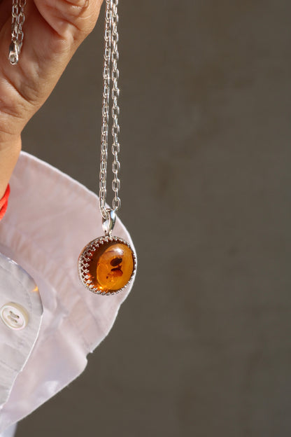 Baltic Amber Silver Pendant