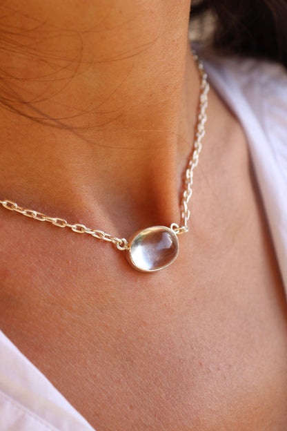 Crystal Quartz Silver Pendant