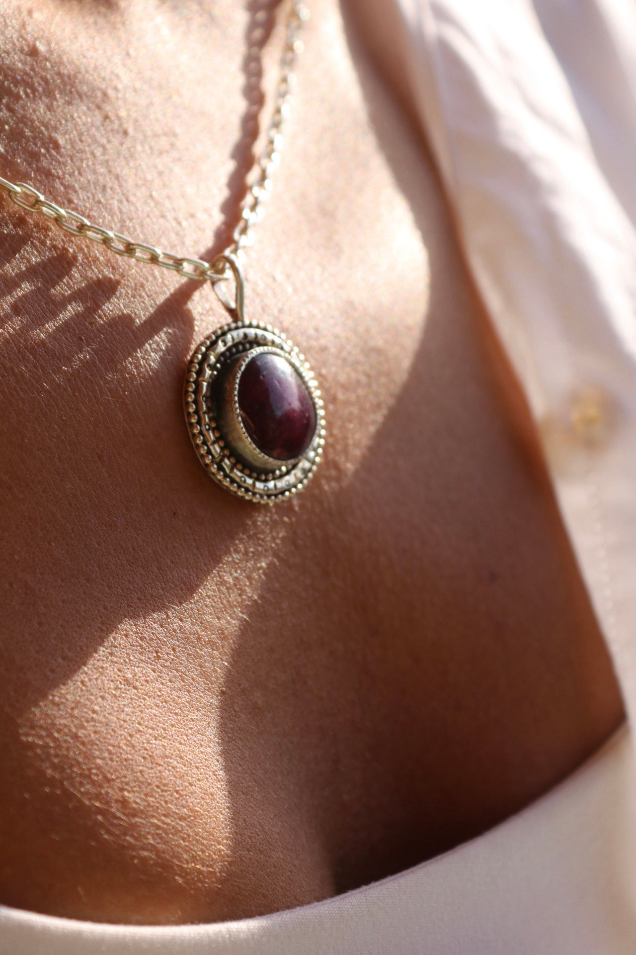 Star Ruby Mandala Silver Pendant