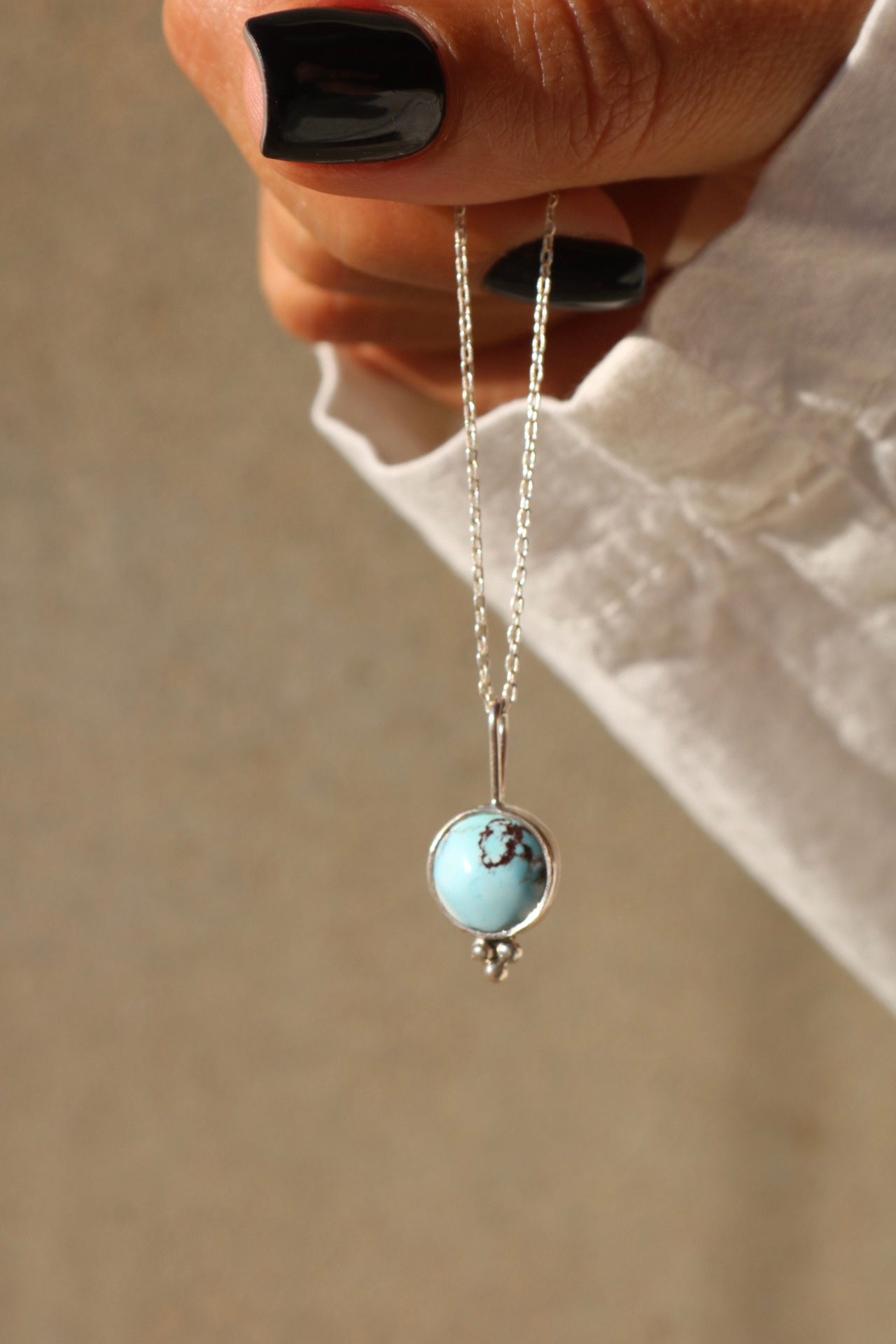Kazakh Turquoise Silver Pendant