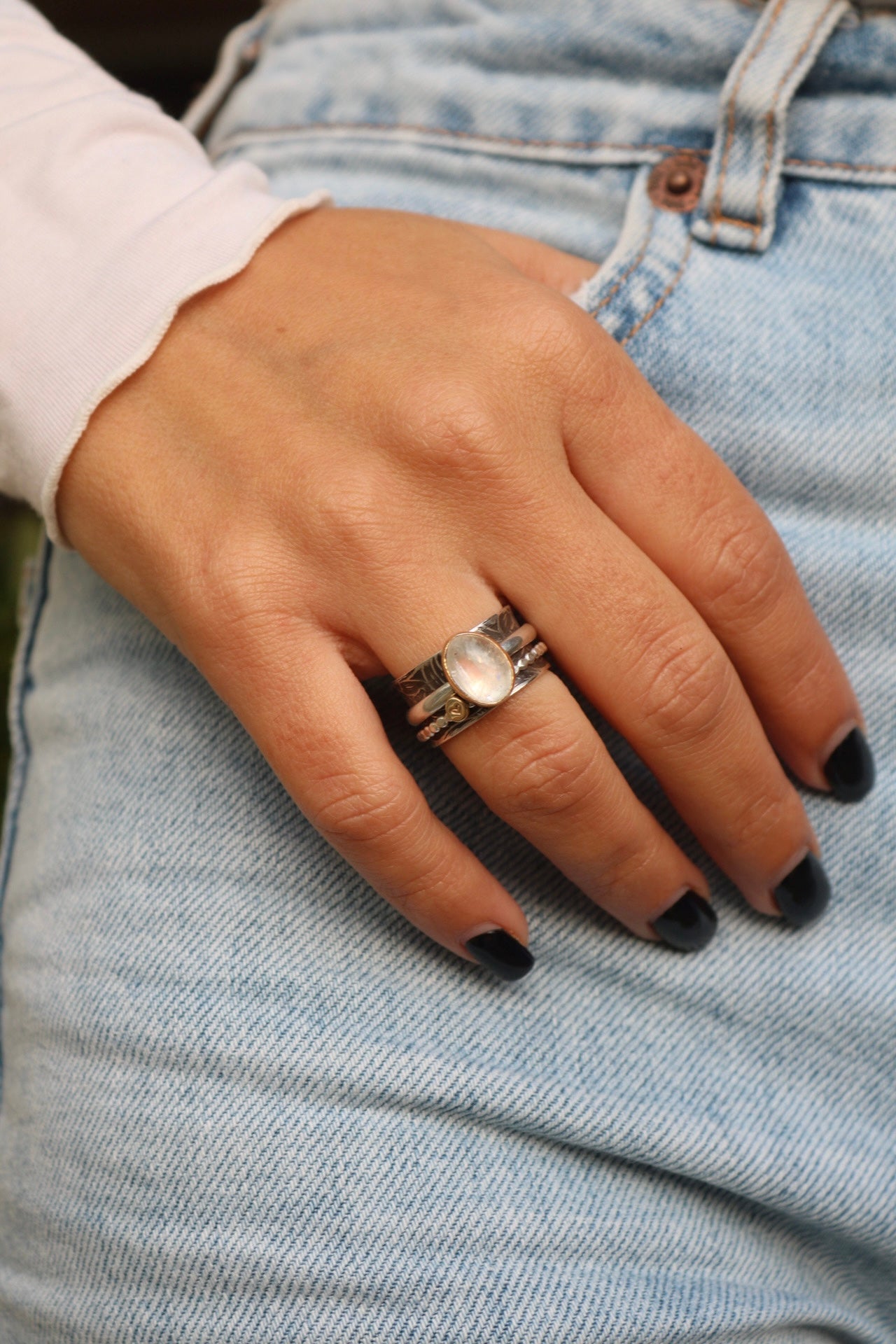 Moonstone Spinner Ring (6.75)