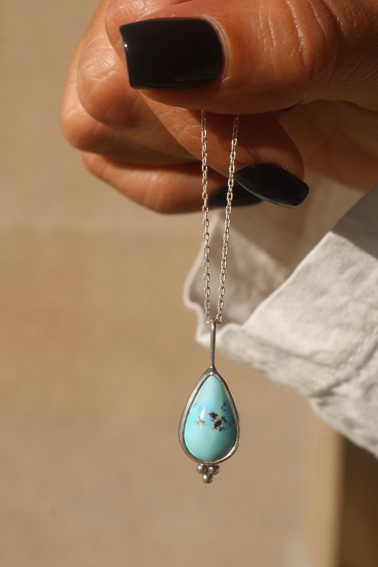 Kazakh Turquoise Silver Pendant