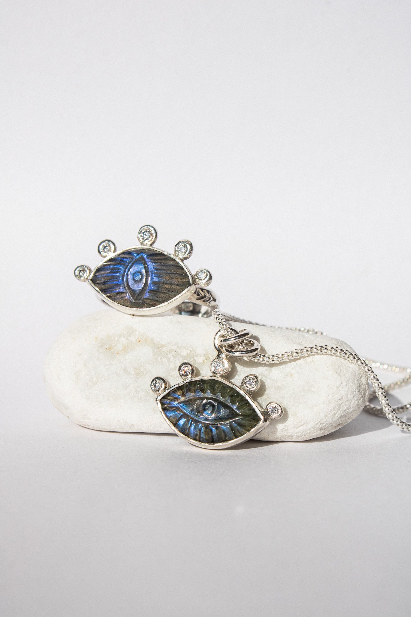 Third Eye Pendant — Labradorite & Moissanites
