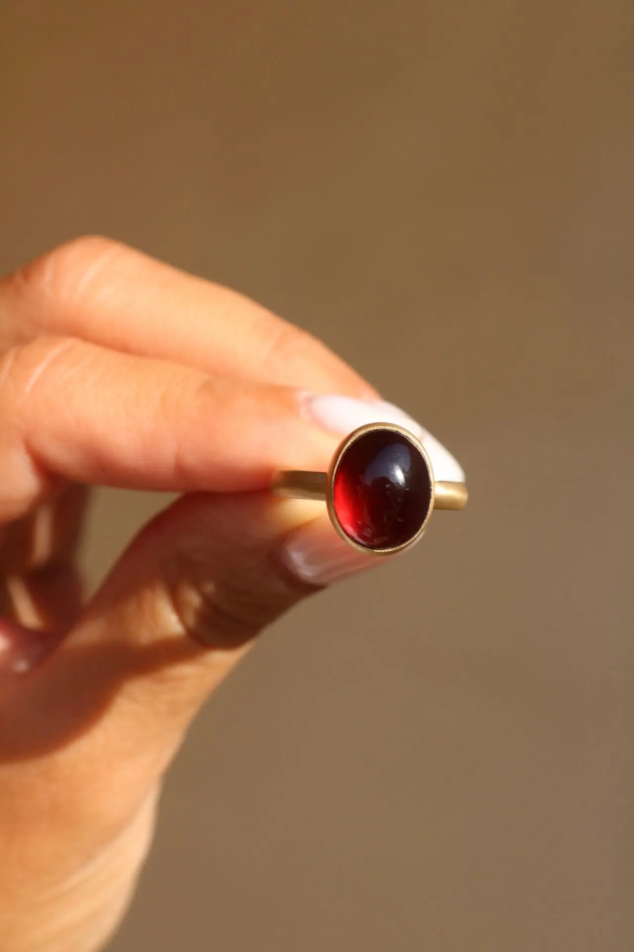 Hessonite Garnet Solid Gold Ring (7.5) - ORI Jewelry