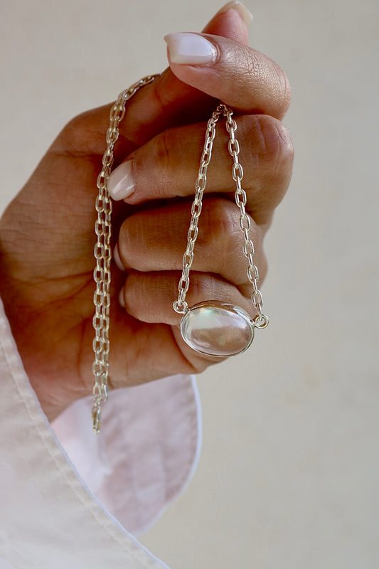 Crystal Quartz Silver Pendant