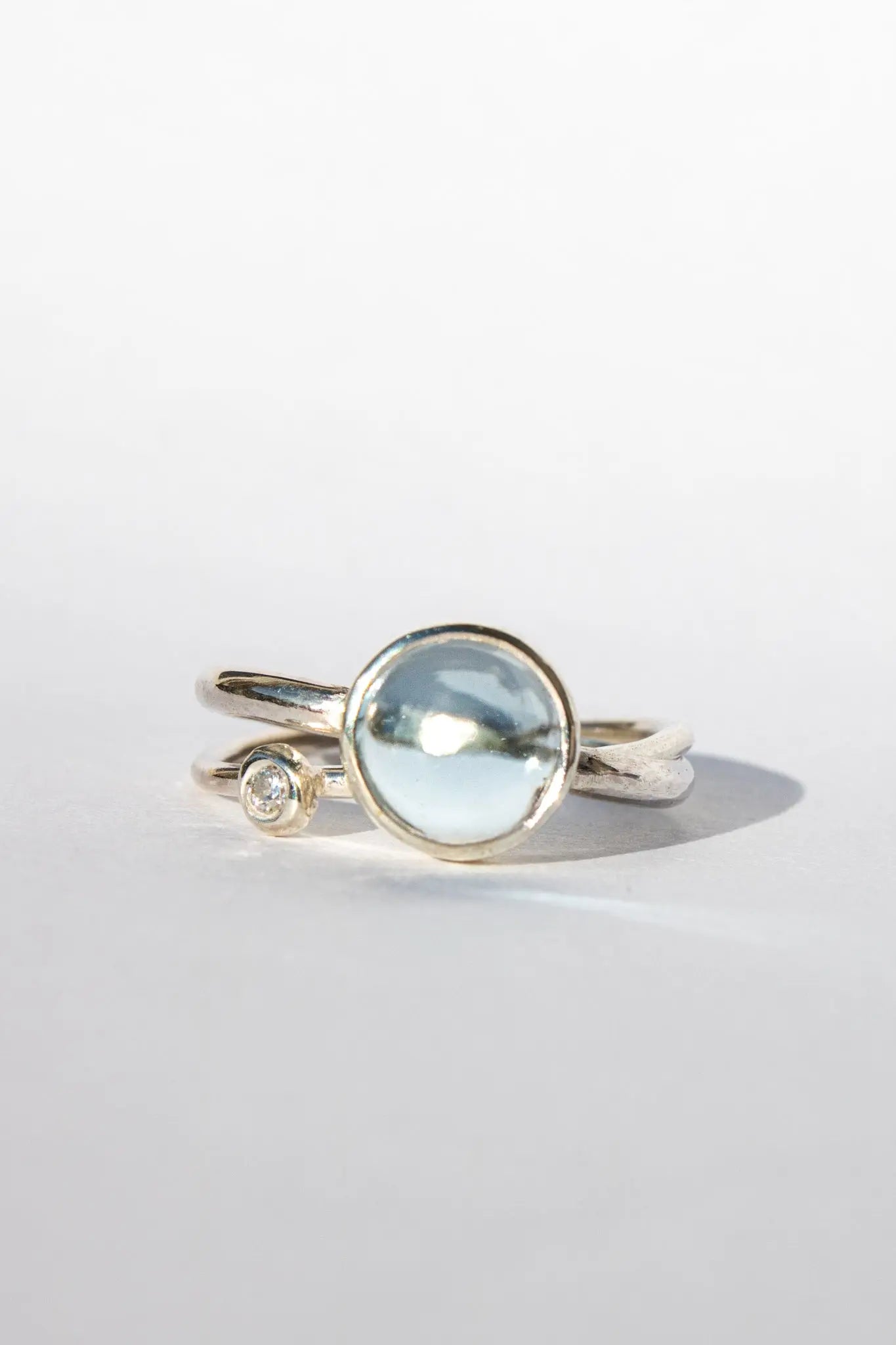 Topaz & Moissanite Double Band Ring ORI Jewelry ORI Jewelry