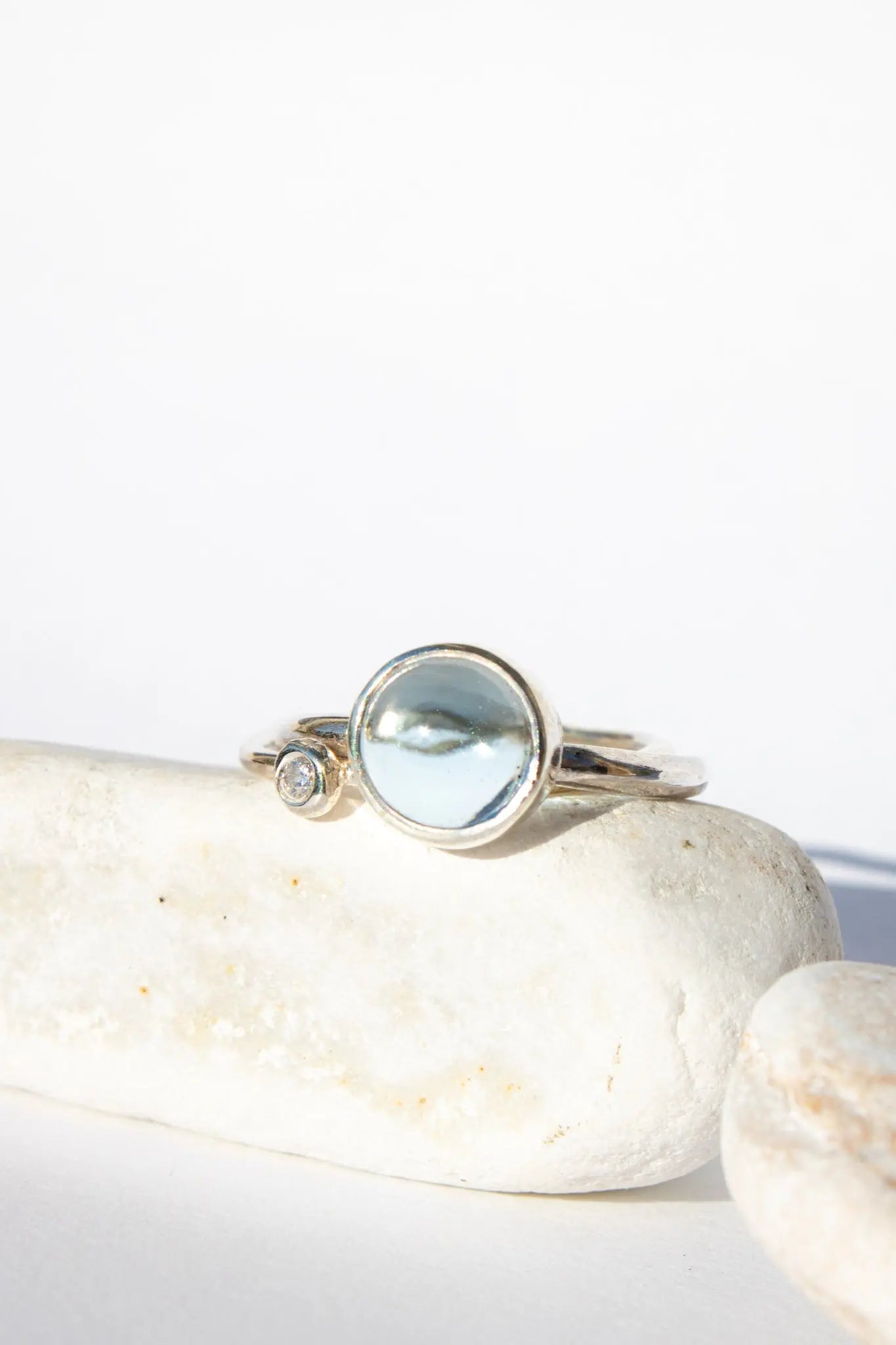 Topaz & Moissanite Double Band Ring ORI Jewelry ORI Jewelry